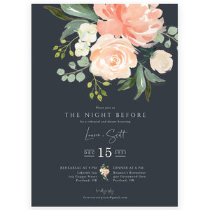 Navy Rehearsal Dinner Invitation | www.foreveryourprints.com