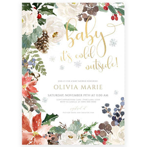 Winter Pine Baby Shower Invitation | www.foreveryourprints.com