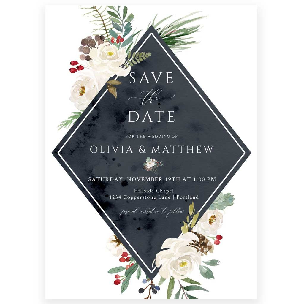 Winter Save The Date Invitation | www.foreveryourprints.com