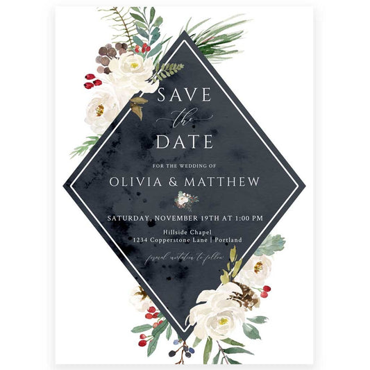 Winter Save The Date Invitation | www.foreveryourprints.com