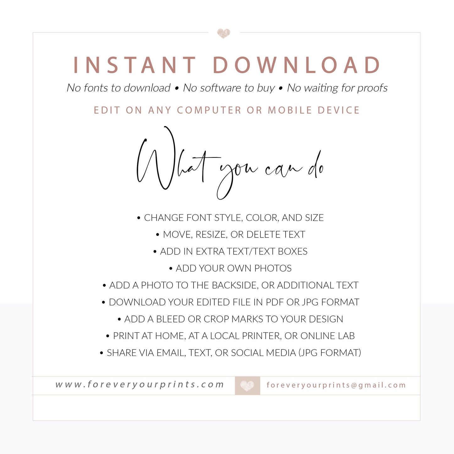 Editable Baptism Invitations with Corjl | www.foreveryourprints.com