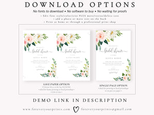 Floral Bridal Shower Invitation | www.foreveryourprints.com