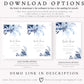 Blue Florals Bridal Shower Invitation | www.foreveryourprints.com