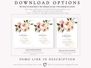 Floral Bridal Shower Invitation | www.foreveryourprints.com