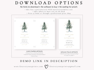 Winter Evergreen Wedding Invitation | www.foreveryourprints.com