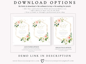 Floral Bridal Shower Invitation | www.foreveryourprints.com