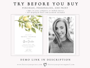 Lemon Bridal Shower Invitation | www.foreveryourprints.com