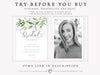 Greenery Bridal Shower Invitation | www.foreveryourprints.com