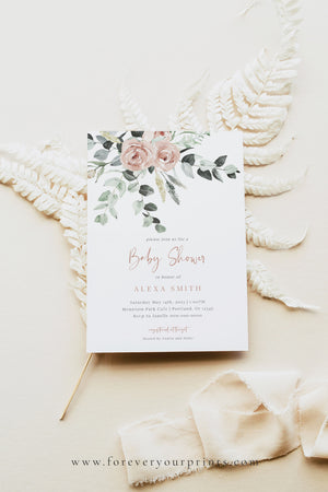 Floral Baby Shower Invitation | www.foreveryourprints.com