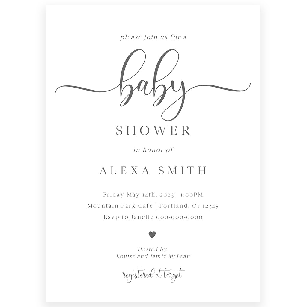 Minimalist Baby Shower Invitation | www.foreveryourprints.com