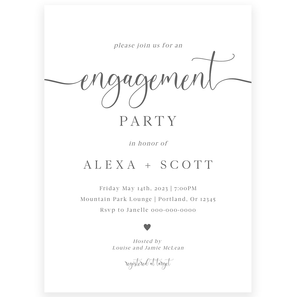 Minimalist Engagement Party Invitation | www.foreveryourprints.com