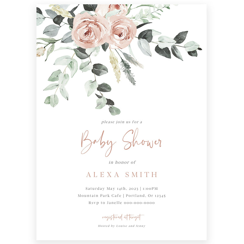 Floral Baby Shower Invitation | www.foreveryourprints.com