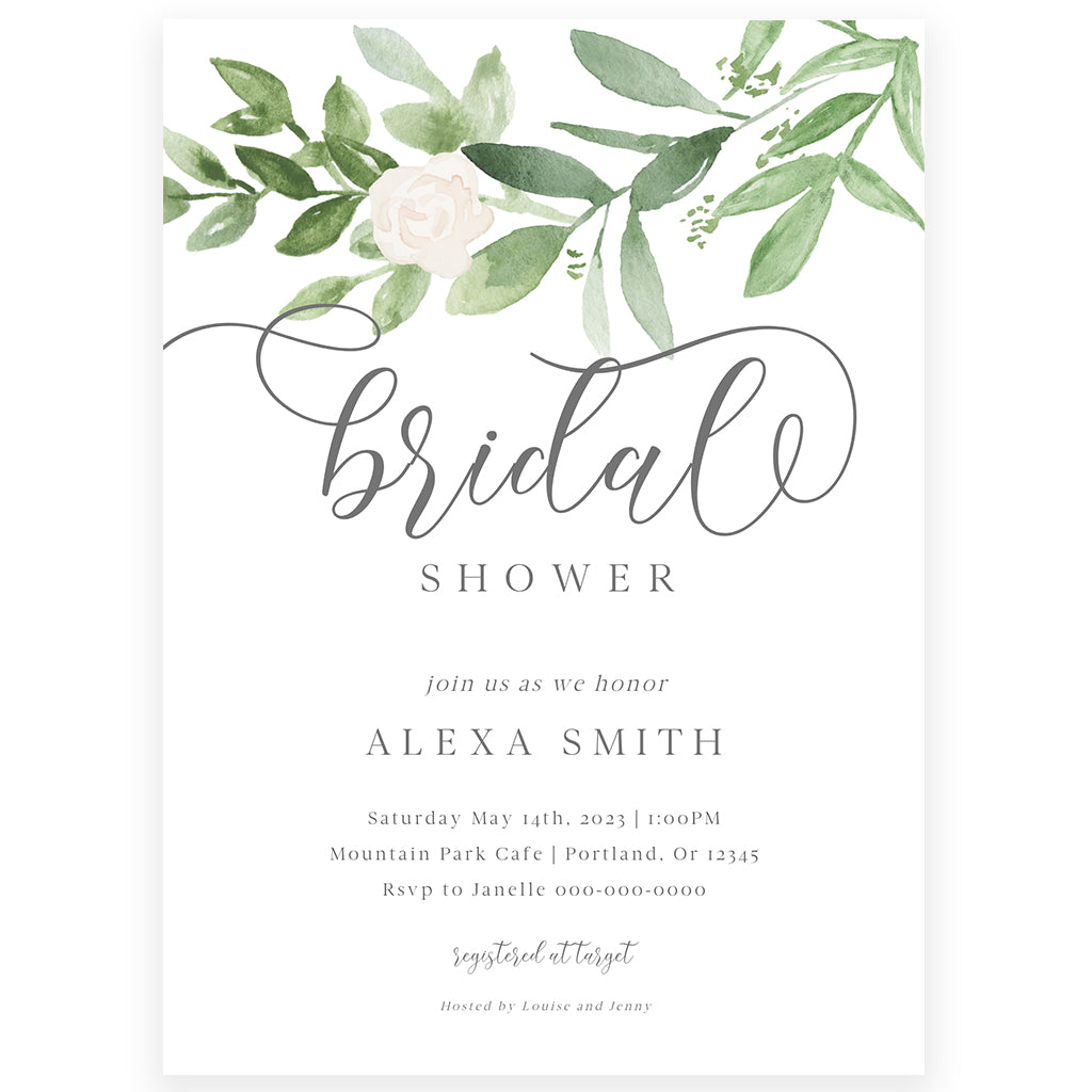 Greenery Bridal Shower Invitation | www.foreveryourprints.com