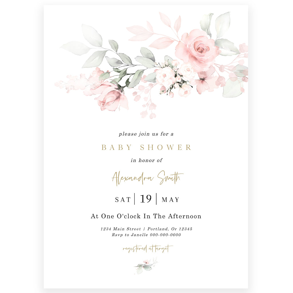 Floral Baby Shower Invitation | www.foreveryourprints.com