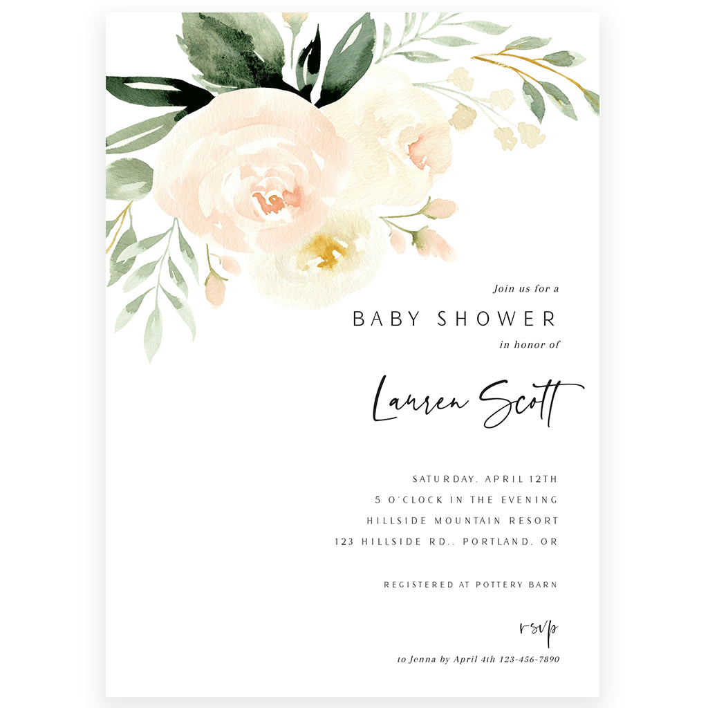 Floral Baby Shower Invitation | www.foreveryourprints.com