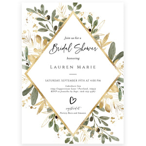 Greenery Bridal Shower Invitation | www.foreveryourprints.com