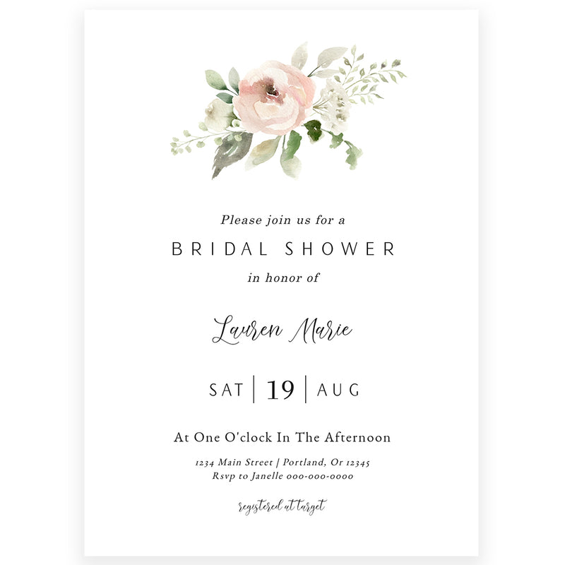 Floral Bridal Shower Invitation | www.foreveryourprints.com