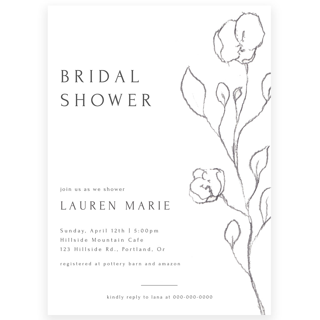 Minimalist Bridal Shower Invitation | www.foreveryourprints.com