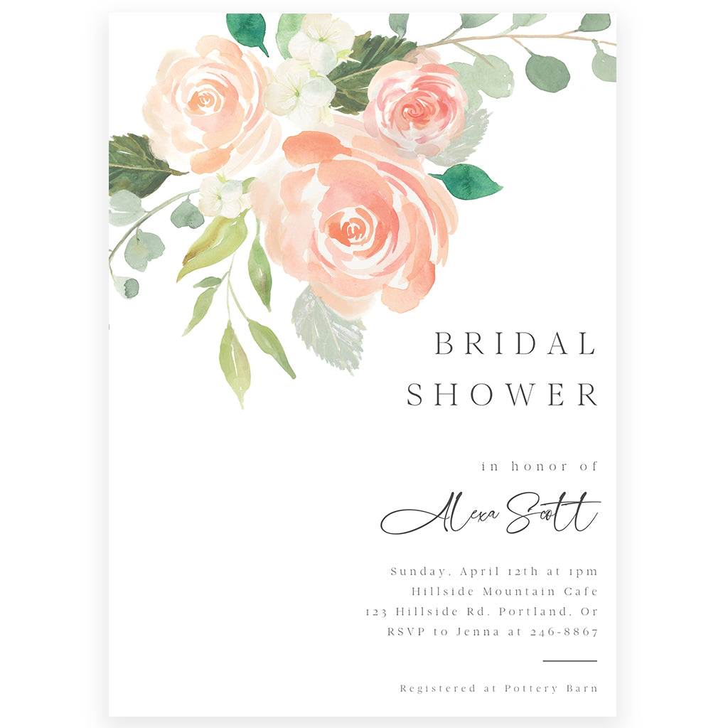 Floral Bridal Shower Invitation | www.foreveryourprints.com