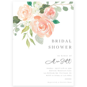 Floral Bridal Shower Invitation | www.foreveryourprints.com