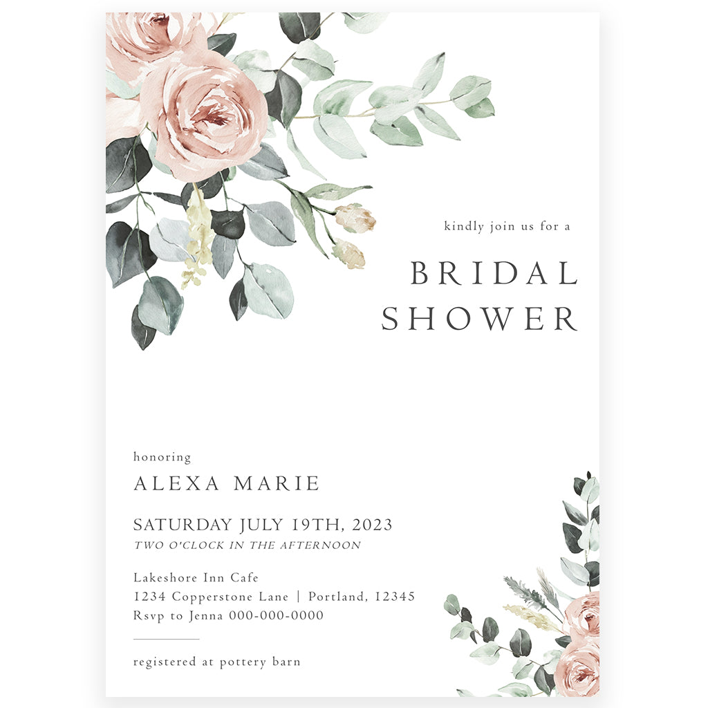 Floral Bridal Shower Invitation | www.foreveryourprints.com