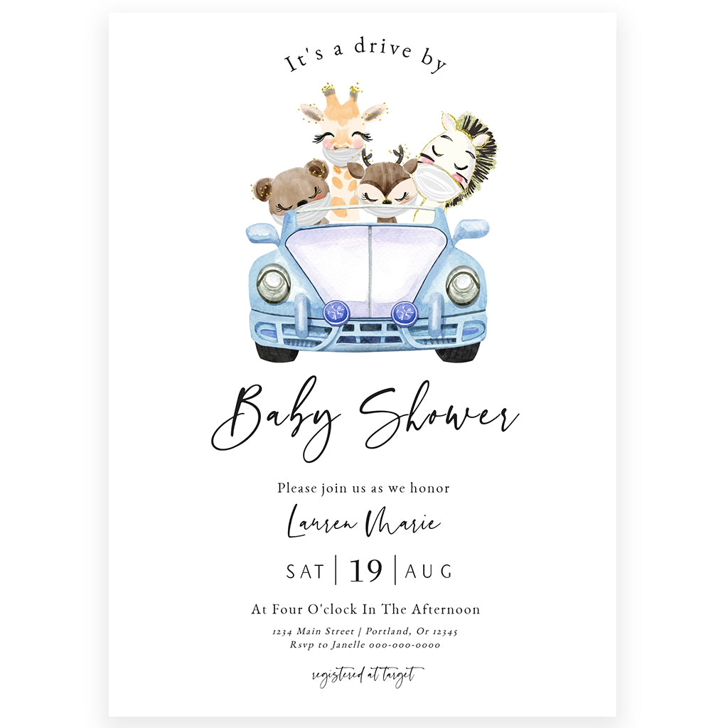 Drive By Baby Shower Invitation | www.foreveryourprints.com