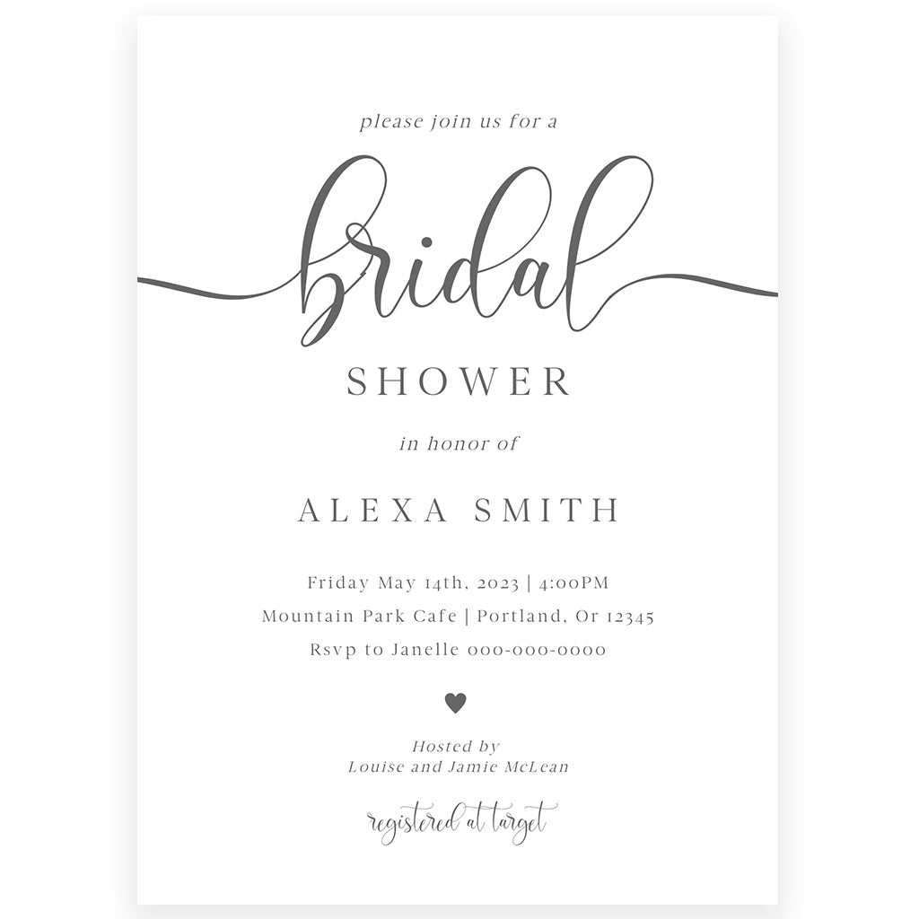 Minimalist Bridal Shower Invitation | www.foreveryourprints.com