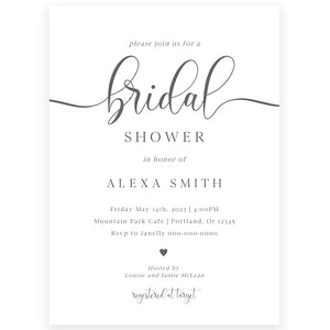 Minimalist Bridal Shower Invitation | www.foreveryourprints.com