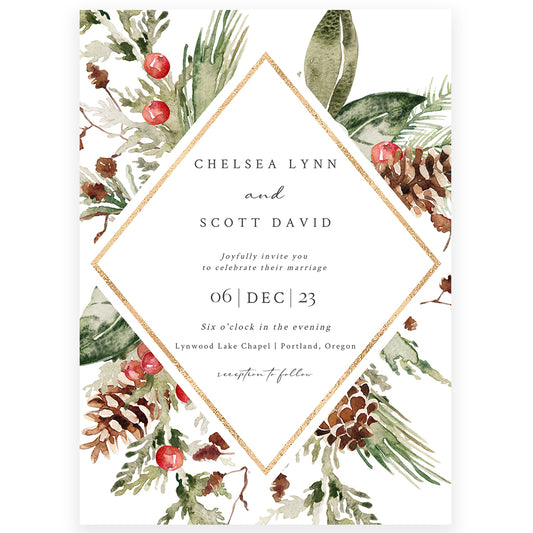 Rustic Winter Wedding Invitation | www.foreveryourprints.com