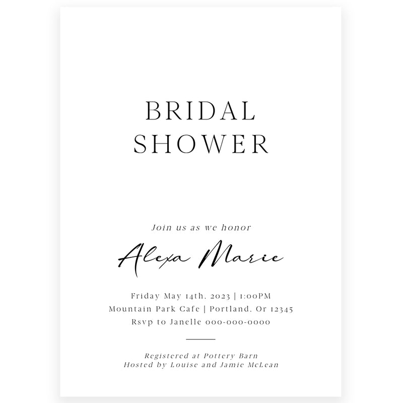 Minimalist Bridal Shower Invitation | www.foreveryourprints.com