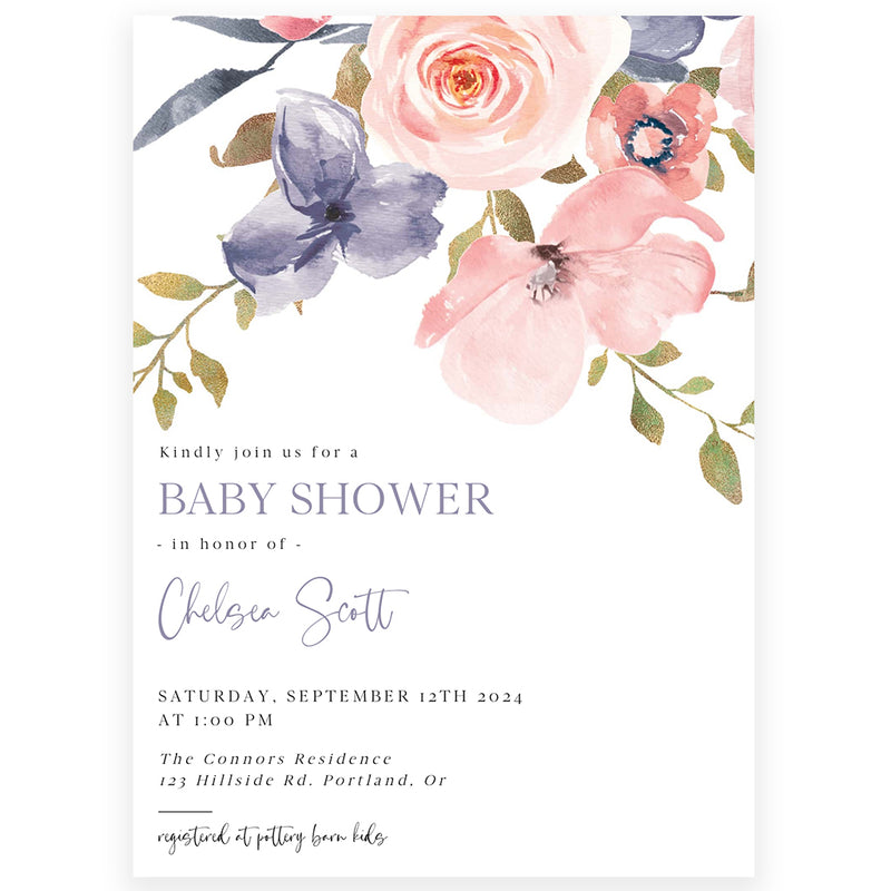 Floral Garden Baby Shower Invitation | www.foreveryourprints.com