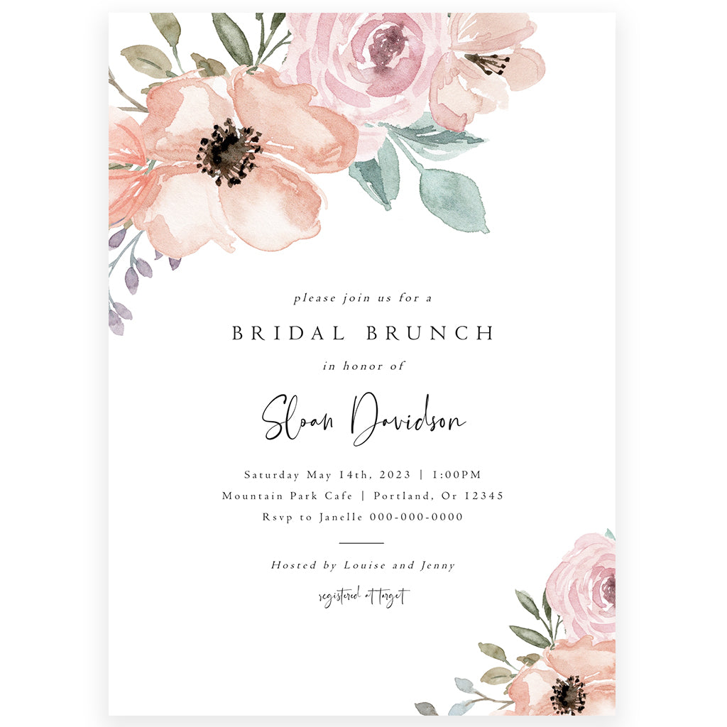 Floral Bridal Brunch Invitation | www.foreveryourprints.com