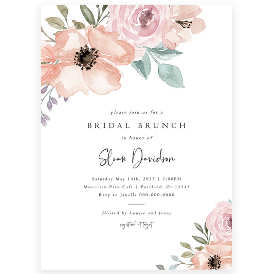 Floral Bridal Brunch Invitation | www.foreveryourprints.com