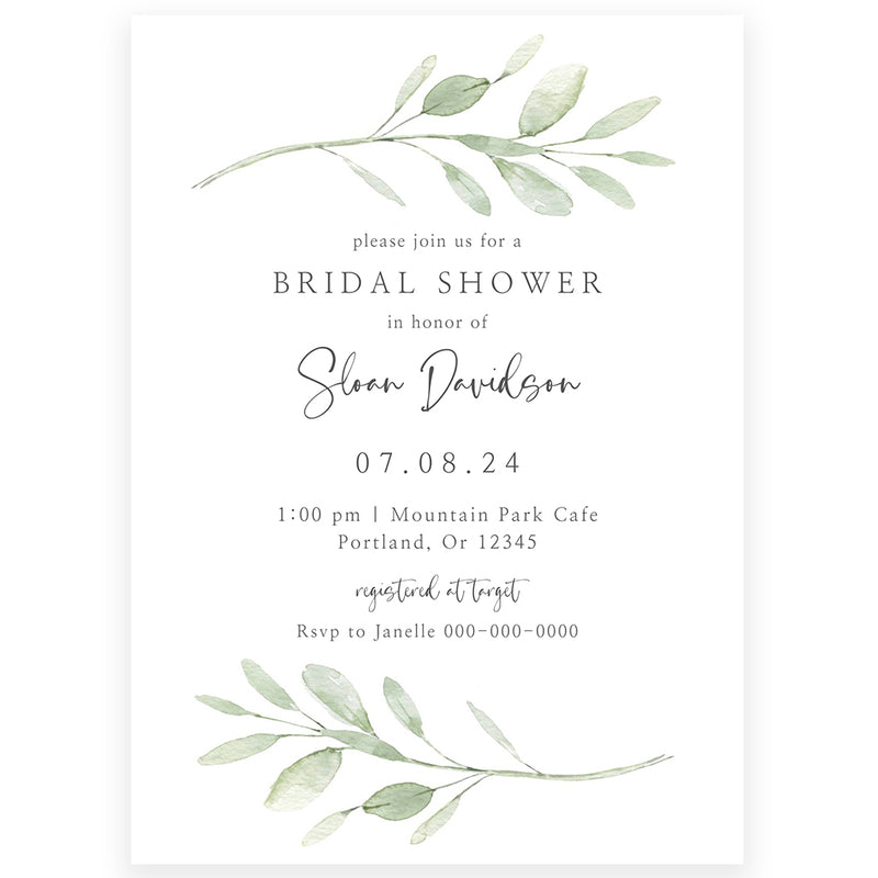 Greenery Garden Bridal Shower Invitation | www.foreveryourprints.com