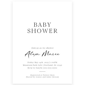 Minimalist Baby Shower Invitation | www.foreveryourprints.com