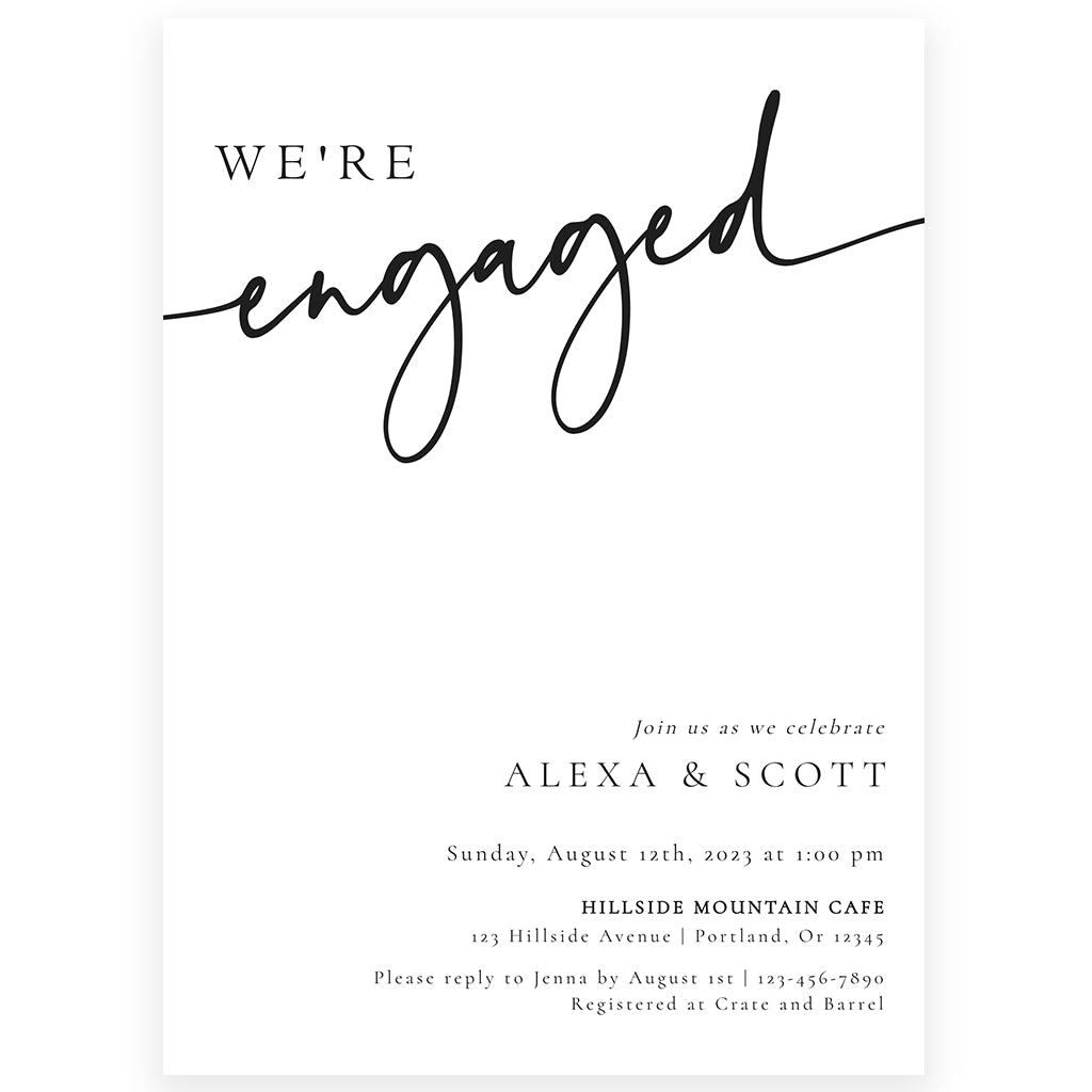 Classic Engagement Party Invitation | www.foreveryourprints.com