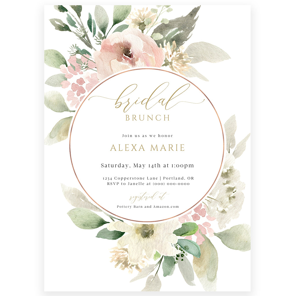 Floral Bridal Brunch Invitation | www.foreveryourprints.com