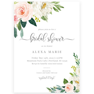 Floral Bridal Shower Invitation | www.foreveryourprints.com