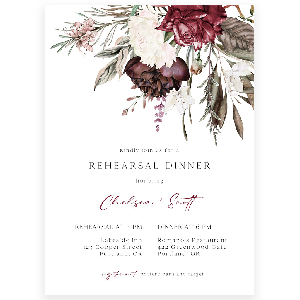 Pampas Rehearsal Dinner Invitation | www.foreveryourprints.com