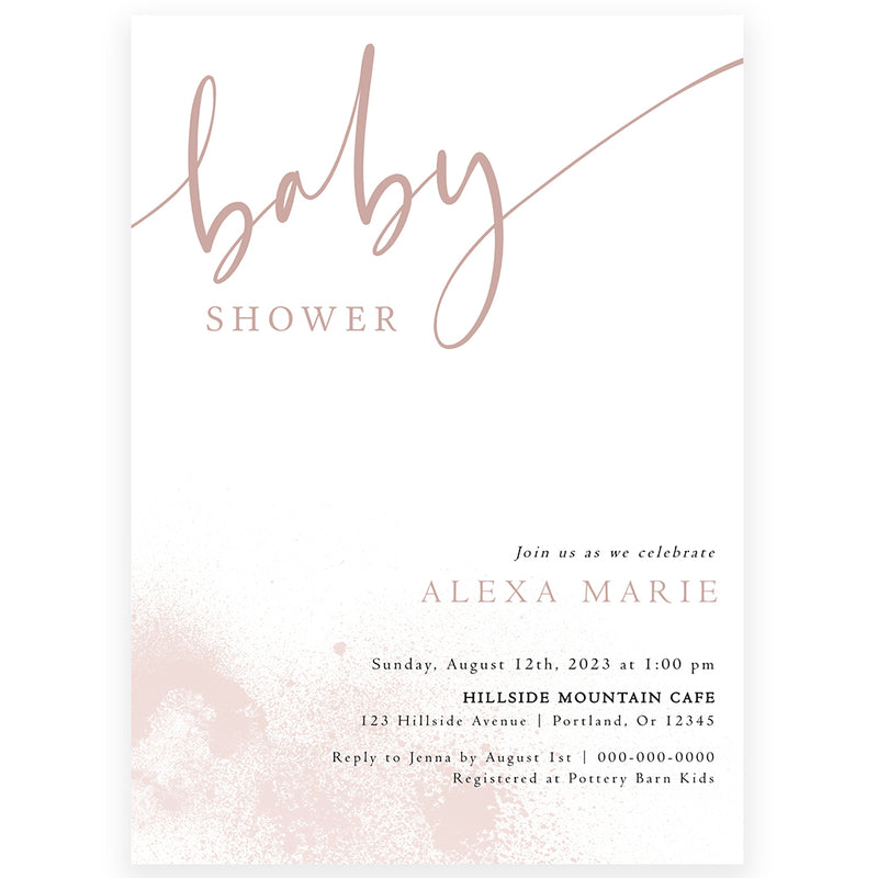 Blush Baby Shower Invitation | www.foreveryourprints.com