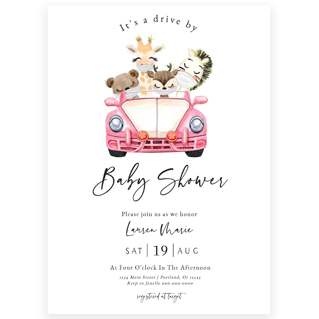 Drive By Baby Shower Invitation | www.foreveryourprints.com