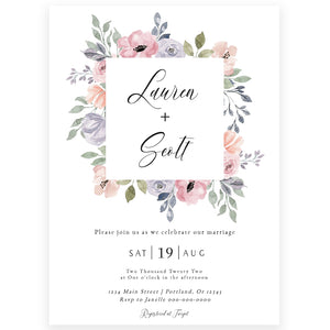 Floral Wedding Invitation | www.foreveryourprints.com