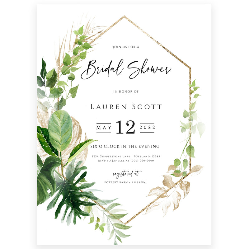 Greenery Bridal Shower Invitation | www.foreveryourprints.com