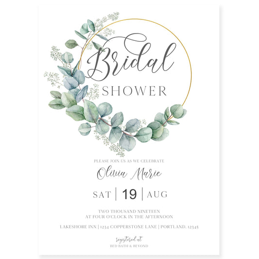 Eucalyptus Bridal Shower Invitation | www.foreveryourprints.com
