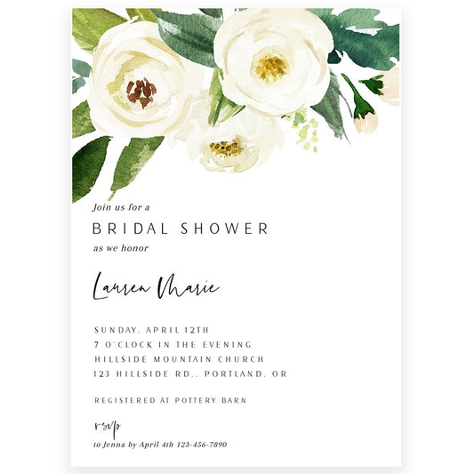 Greenery Bridal Shower Invitation | www.foreveryourprints.com