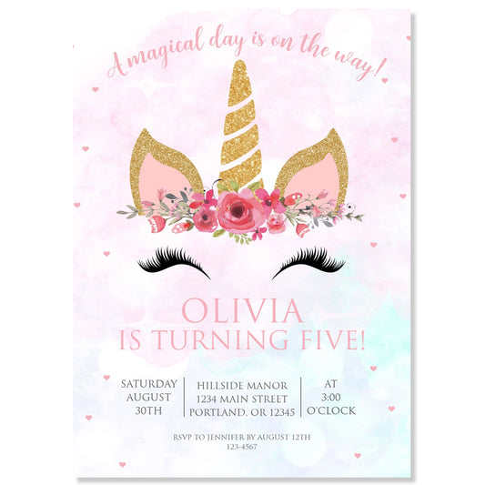 Unicorn Birthday Party Invitation | www.foreveryourprints.com