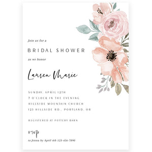Floral Bridal Shower Invitation | www.foreveryourprints.com