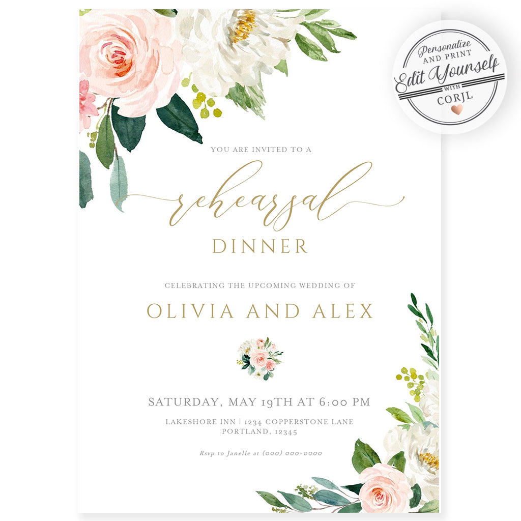 Wedding Rehearsal Dinner Invitation | www.foreveryourprints.com