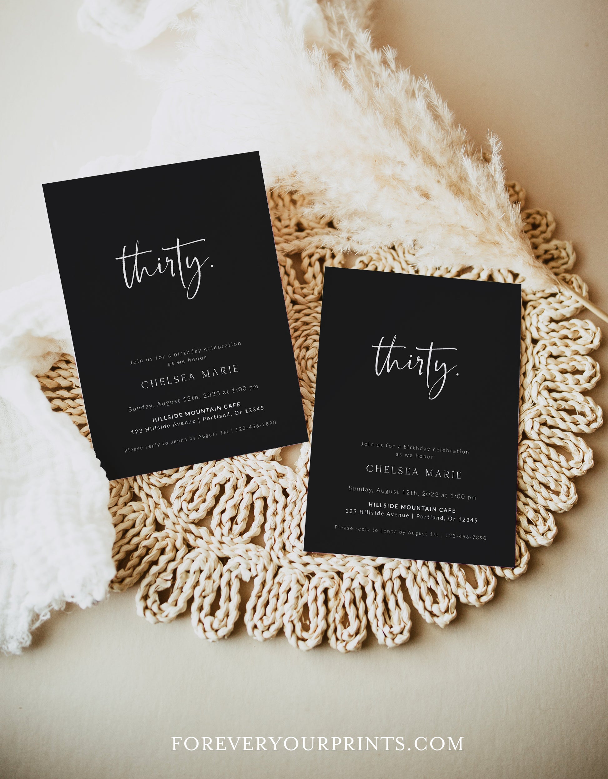 Classic 30th Birthday Invitation | www.foreveryourprints.com