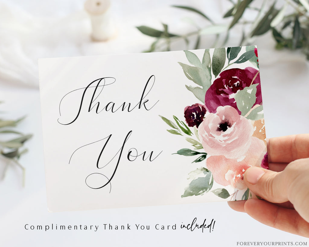 Complimentary Floral Thank You Card | www.foreveryourprints.com